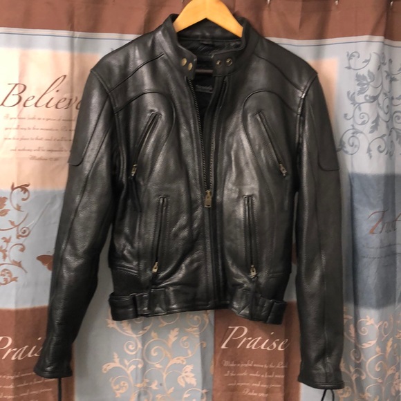 Beautiful leather biker real leather jacket!! - Picture 1 of 9